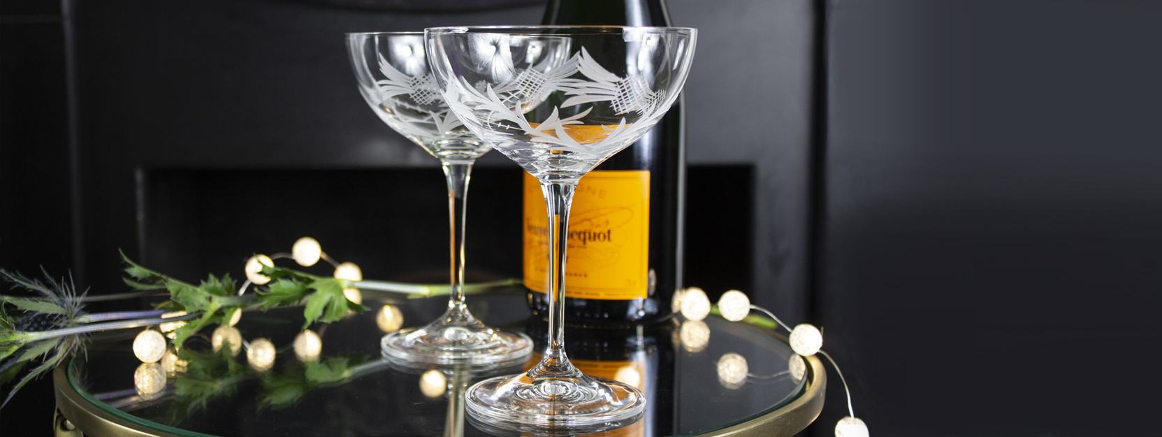 Saucer Champagne, Martini & Cocktail Glasses