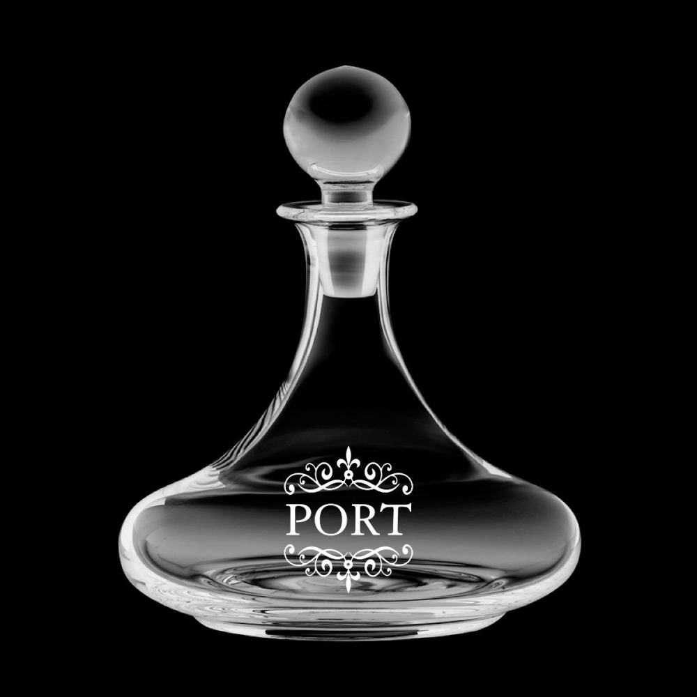 Classic Collection - Crystal Port Decanter (Ships) ENGRAVED PORT, 225mm (Gift Boxed) | Royal Scot Crystal