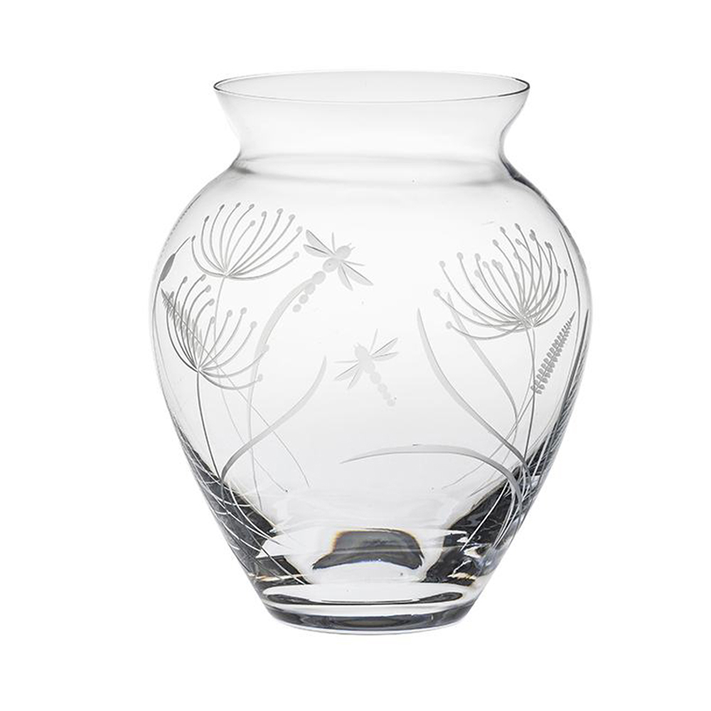 Dragonfly Large Posy Vase (Giftware) - 180mm (Gift Boxed) | Royal Scot Crystal  
