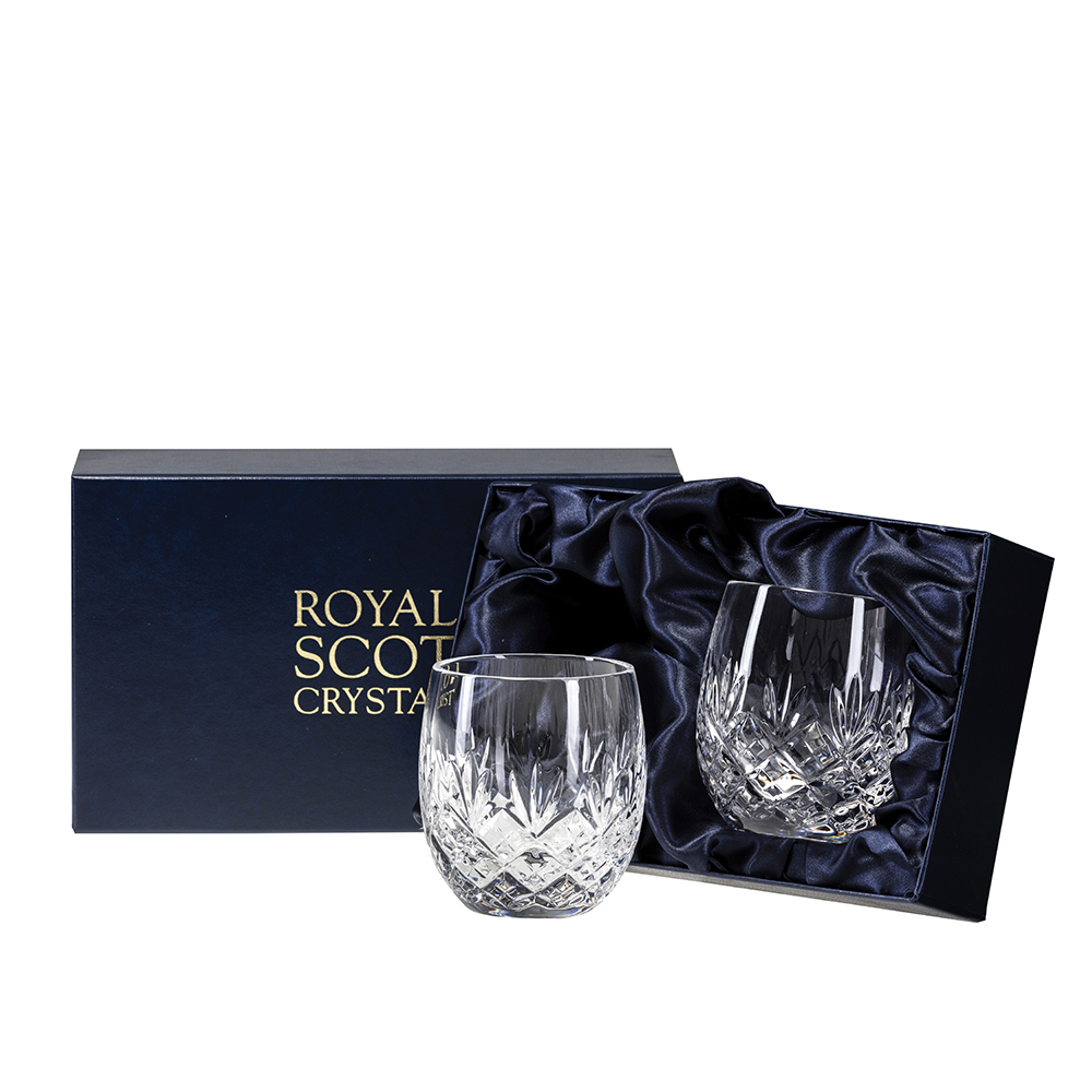 Edinburgh - 2 Barrel Tumblers 85mm (Presentation Boxed) | Royal Scot Crystal