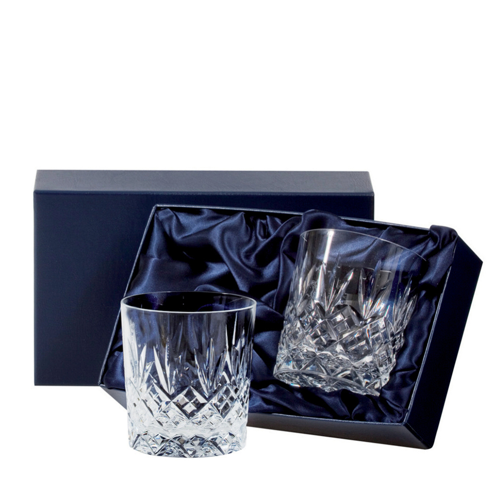 Edinburgh 2 Large Crystal Tumblers 95 mm (Presentation Boxed) Royal