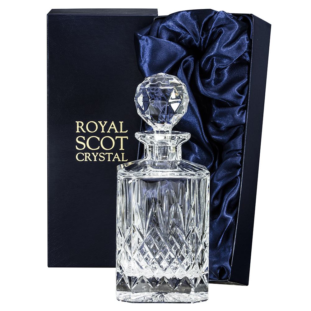 Edinburgh Square Spirit Decanter 245mm (Presentation Boxed) | Royal Scot Crystal