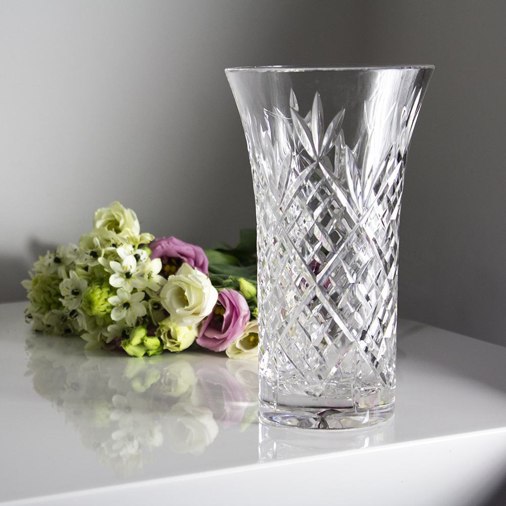 Edinburgh Flared Vase 200mm (Gift Boxed) Royal Scot Crystal