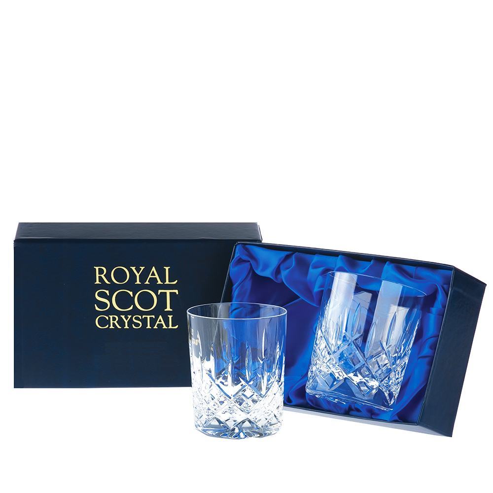 London - 2 Crystal Small Whisky Tumblers 87mm (Presentation Boxed) | Royal Scot Crystal