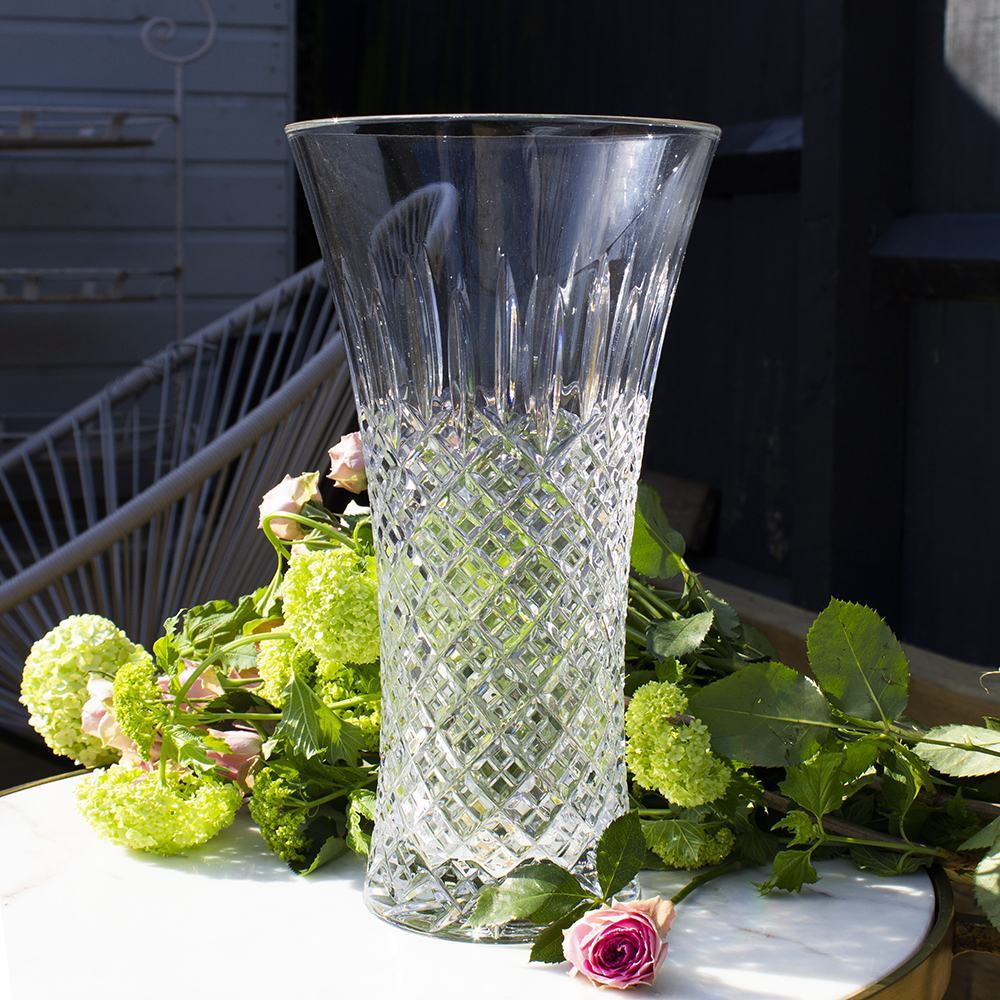London Crystal Large Flared Vase 12" (Gift Boxed)