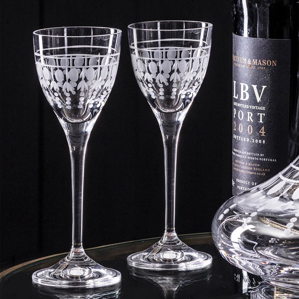 Nouveau - 2 Port / Sherry Glasses, 157mm (Gift Boxed) | Royal Scot Crystal