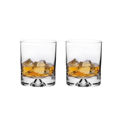 2 Old Fashioned Whisky Tumblers 99mm (Dimple based) (Gift Boxed)  | Royal Scot Crystal