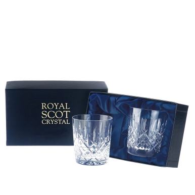 Aviemore - 2 Large Crystal Tumblers 95 mm (Midnight Blue Presentation Boxed) | Royal Scot Crystal