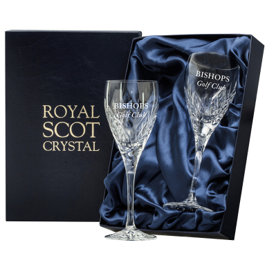 Personalised - Hand Cut Engraved 2 Highland Wines 218mm  (Presentation Boxed) | Royal Scot Crystal