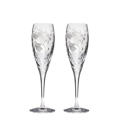 Catherine - 2 Crystal Champagne Flutes 218mm (Gift Boxed) | Royal Scot Crystal