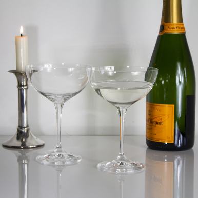 Classic Collection - 2 Saucer Champagne (Coupe) Glasses 216mm (Gift Boxed) | Royal Scot Crystal - NEW