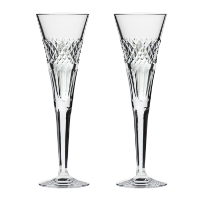 Diamonds - 2 Crystal  Champagne Flutes 245mm (Gift Boxed) | Royal Scot Crystal - New Shape