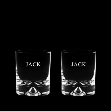 Personalised - 2 Dimple Based Large Tumblers 99 mm (Gift Boxed) | Royal Scot Crystal