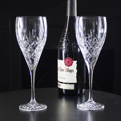 Edinburgh - 2 Large Crystal Wine Glasses 238mm (Presentation Boxed) | Royal Scot Crystal - NEW SHAPE