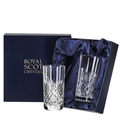 Edinburgh - 2 Tall Tumblers 150mm (Presentation Boxed) | Royal Scot Crystal