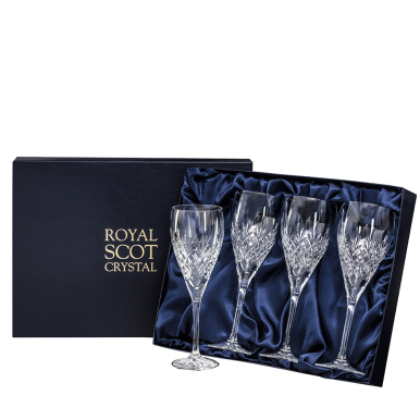 Edinburgh - 4 Large Crystal Wine Glasses 238mm (Presentation Boxed) | Royal Scot Crystal - NEW SHAPE