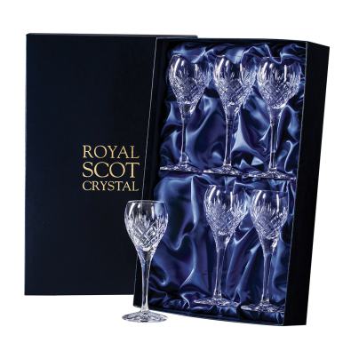 Edinburgh - 6 Crystal Port / Sherry Glasses 165mm (Presentation Boxed) | Royal Scot Crystal