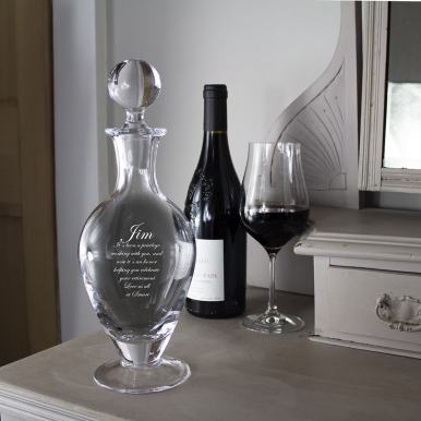 Personalised - Crystal Footed Wine/Port Decanter - 310mm (Gift Boxed) | Royal Scot Crystal 
