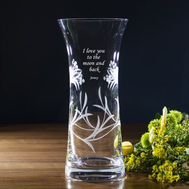 Personalised - Honeysuckle Lily Vase (Giftware) - 230mm (Gift Boxed) | Royal Scot Crystal