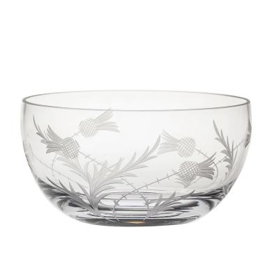Flower of Scotland (thistle) Fruit / Salad Bowl - 190mm (Gift Boxed) | Royal Scot Crystal