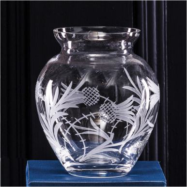 Flower of Scotland (thistle) Small Posy Vase - 120mm (Gift Boxed) | Royal Scot Crystal