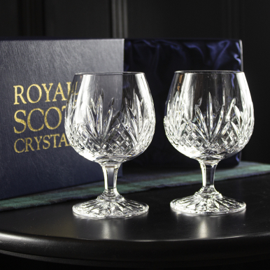 Highland - 2  Crystal Brandy Glasses 132mm (Presentation Boxed) | Royal Scot Crystal