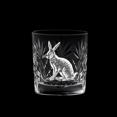 British Wildlife - Kintyre Whisky Tumbler engraved HARE (84mm, 26cl) (Gift Boxed) 