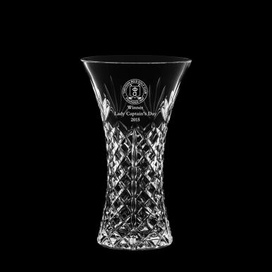  Personalised - Kintyre Large Waisted Vase - 230 mm (Engraved) (Gift Boxed) | Royal Scot Crystal