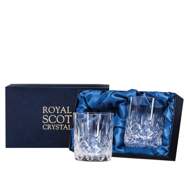 London - 2 Large Crystal Tumblers 95mm (Presentation Boxed) | Royal Scot Crystal