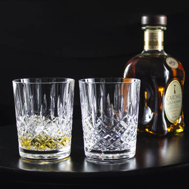 London - 2 Large On the Rocks Tumblers 110 mm (Presentation Boxed) | Royal Scot Crystal - New Shape