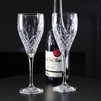 London - 2 Large Crystal Wine Glasses 238mm (Gift Boxed) | Royal Scot Crystal - NEW SHAPE