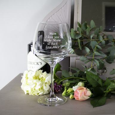 Personalised - Hand Cut Crystal with Engraving Skye Single Gin and Tonic (G&T) Copa Glass 210mm (Gift Boxed)  | Royal Scot Crystal