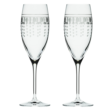 Nouveau - 2 Champagne Flutes, 200mm (Gift Boxed) | Royal Scot Crystal