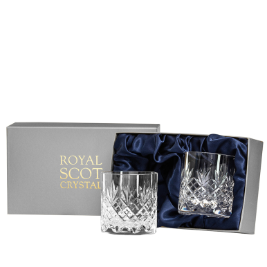 SALE - Elgin - 2 Old Fashioned Tumblers 84 mm (Silver Presentation Boxed) | Royal Scot Crystal