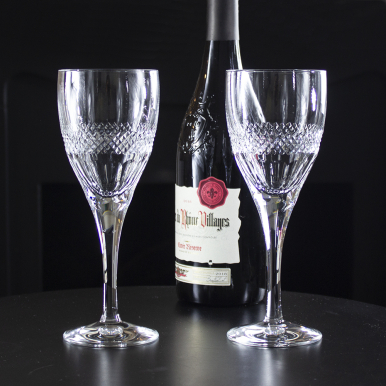 Diamonds - 2 Crystal Large wine Glasses 210mm  (Gift Boxed) | Royal Scot Crystal - New Shape