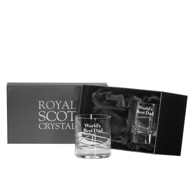 Personalised - Skye - 2 Large Tumblers 90mm (Presentation Boxed) | Royal Scot Crystal