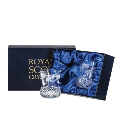 Flower of Scotland 2 Whisky Tumbler (Thistle Shape)  - 85mm (Presentation Boxed) | Royal Scot Crystal