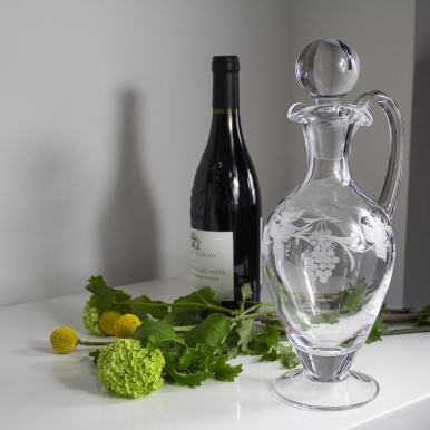 Grapevine - Handled Wine Decanter, 310mm (Gift Boxed) | Royal Scot Crystal