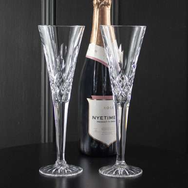 Westminster- 2 Crystal Champagne Flutes 245mm (Gift Boxed) | Royal Scot Crystal  - New Shape
