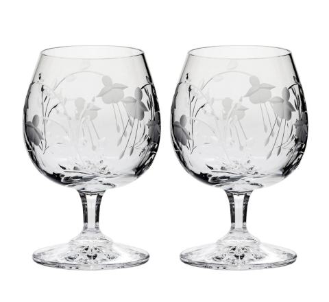 Catherine - 2 Crystal Brandy Glasses 132mm (Gift Boxed) | Royal Scot Crystal