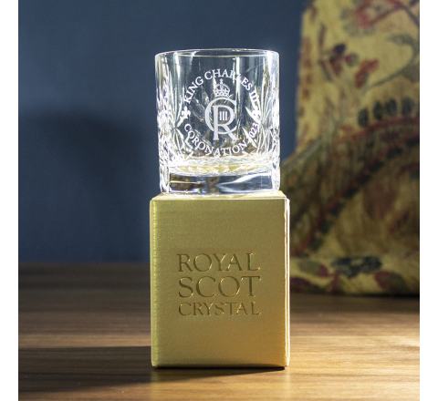 King's Coronation - Kintyre Crystal Double Tot Glass 68mm (Gift Boxed) | Royal Scot Crystal 