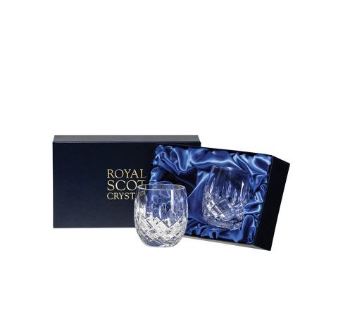 London- 2  Crystal Barrel Tumblers 85mm (Presentation Boxed) | Royal Scot Crystal