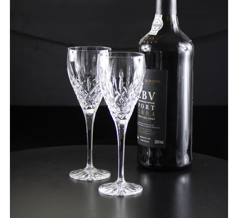 London - 2 Crystal Port / Sherry Glasses 178mm (Presentation Boxed) | Royal Scot Crystal
