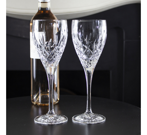 London - 2 Crystal Wine Glasses 218mm (Presentation Boxed) | Royal Scot Crystal - NEW SHAPE