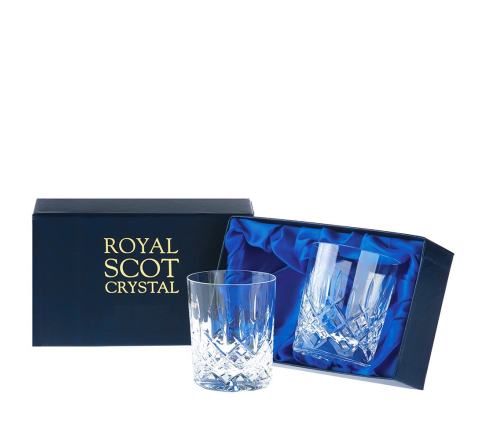 London - 2 Crystal Small Whisky Tumblers 87mm (Presentation Boxed) | Royal Scot Crystal