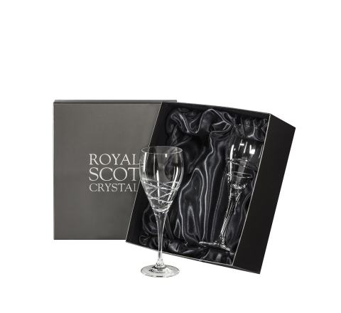 Skye - 2 Large Wine Glasses 235mm (Presentation Boxed) | Royal Scot Crystal (new taller shape)