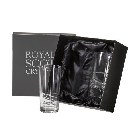Skye - Box of 2 Tall Tumblers  156mm (Presentation Boxed) | Royal Scot Crystal
