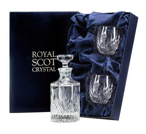 Scottish Thistle - Single Malt Whisky Set (Presentation Boxed) | Royal Scot Crystal