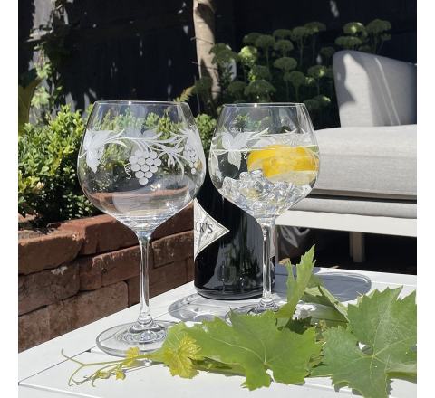 Grapevine 2 - Gin and Tonic (G&T) Copa Glasses, 210mm (Gift Boxed)