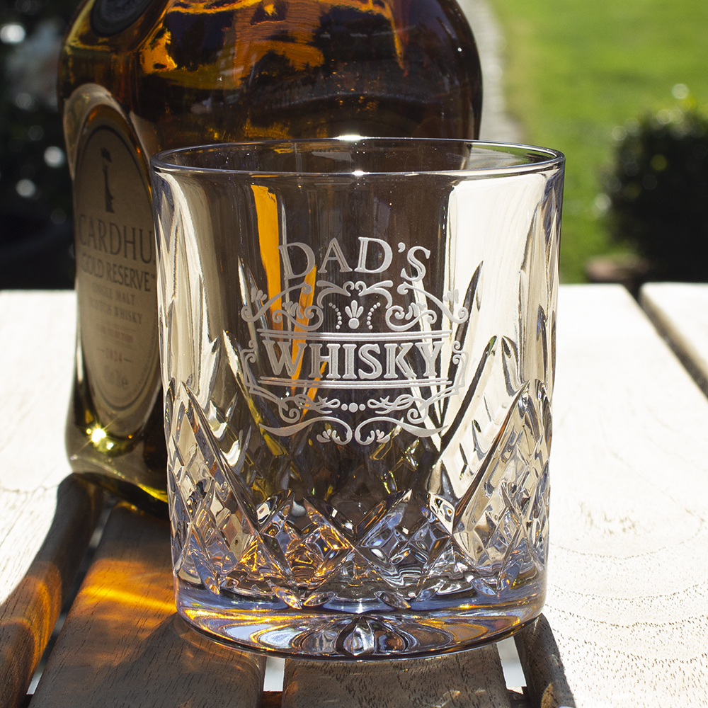 Highland Crystal single Large Tumbler engraved 'Dad 's Whisky